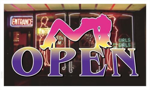 bb223 Sexy Lady Sex OPEN Live Nude Banner Shop Sign