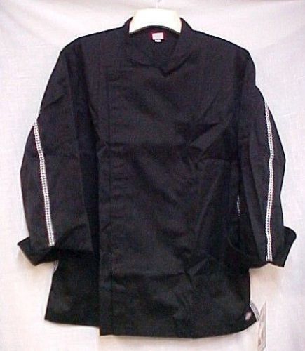 Dickies Executive Chef Coat Black Checkered Trim CW070301 Size 46 Disc Style New