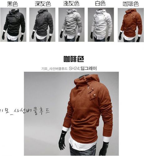 New Men angora sweater hooded sweater hedging oblique zipper coat Free shipping
