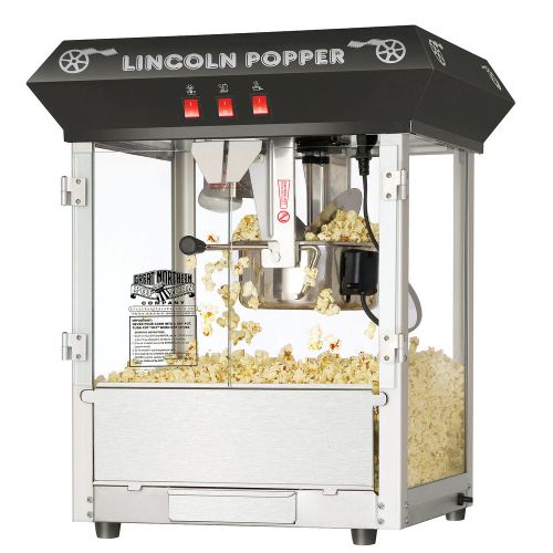 Great Northern Black 8oz Antique Countertop Popcorn Popper Machine, 8 Ounce