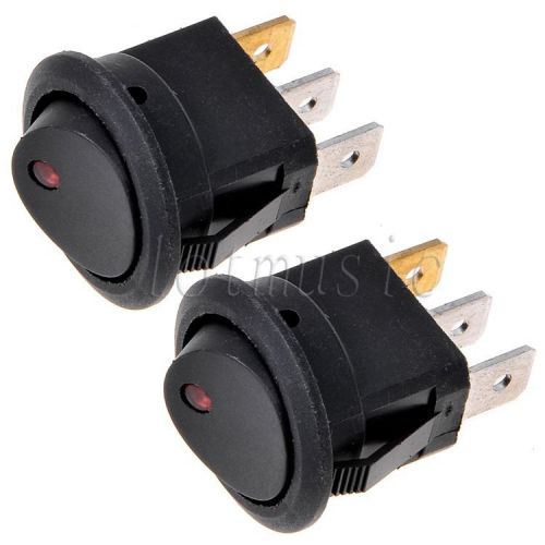 2*Snap In Round LED Rocker Indicator Switch 3 Pin On/Off