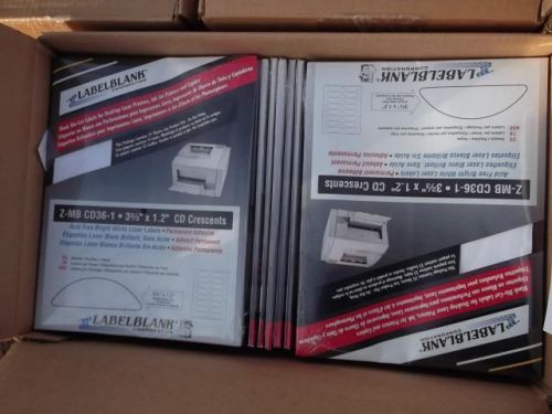 Six Packages of 400 LABELS Each, BLANK 3 2/3 &#034; X 1.2&#034; CD CRESCENTS White Laser