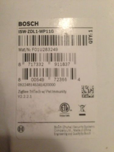 New NIB Bosch TriTech Motion Sensor ISW-ZDL1-WP11G for Security Systems