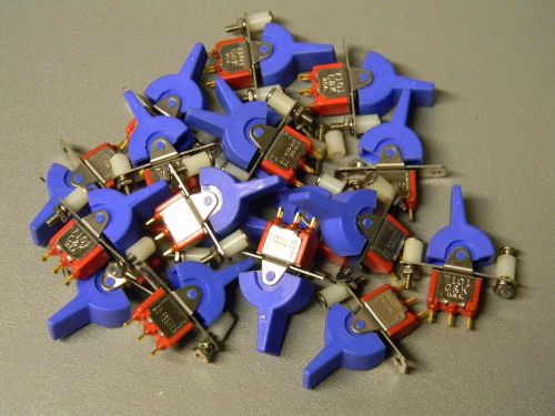 AIRCRAFT AVIONICS MINIATURE TOGGLE SWITCH LOT OF 18pcs, MADE IN USA BY C&amp;W, SPDT
