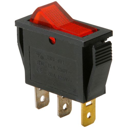 Spst small rocker switch w/red illumination 125vac 060-692 for sale