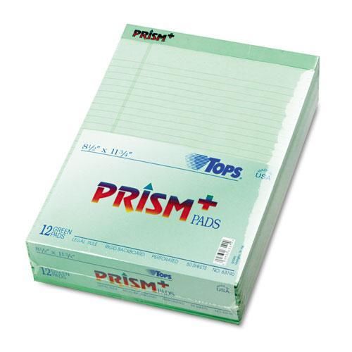 NEW TOPS 63190 Prism Plus Colored Writing Pads, Legal Rule, Ltr, GN, 50-Sheet