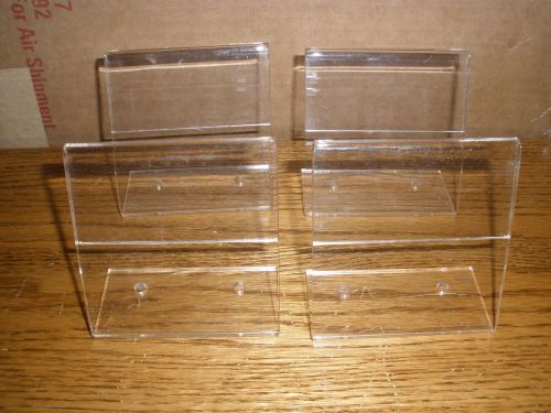 Lot of 4 Pieces Single Sided Acrylic Slanted Sign Holder 3.5 x 4 Excellent Cond