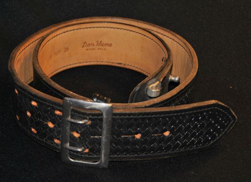 Don Hume Model B101 Black Leather Sz 36 Police Duty Basketweave Belt, Pre-Owned
