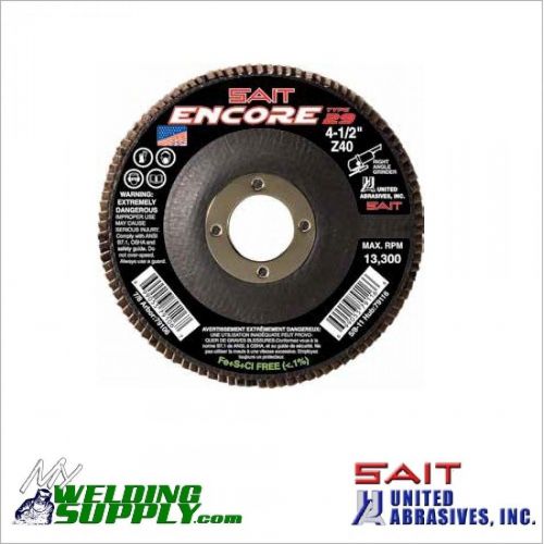 SAIT 79116  4-1/2 x 5/8-11 Z40 Flap Disc Encore Type 29--5 Pack