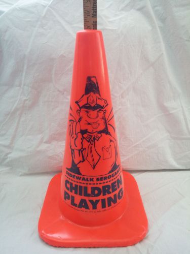 Rare Vintage Safety Cone Sidewalk Sergeant CHILDREN PLAYING 1992 Toys R Us Noona