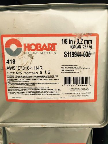Hobart Hoballoy  7018-1 H4R 1/8&#034; welding rods 50 LB AWS E7018