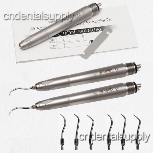 2 Dental Air Scaler Handpiece Sonic Perio Hygienist Compatible NSK + 6 Tips NEW