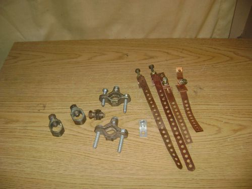 Various copper grounding connectors (10 new) for sale