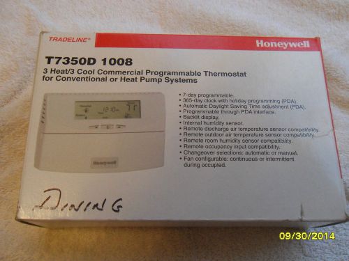 Honeywell t7350d 1008 commercial 3 heat/3 cool programmable thermostst conv &amp; hp for sale