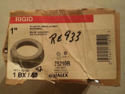 1 Box of 42 Bushings: Plastic Insulating Bushings, 1&#034;, Halex, Rigid