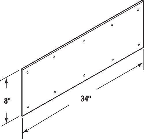 Prime-Line Products J 4617 Door Kick Plate, 8-Inch x 34-Inch, Polished Brass New