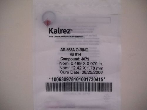 Kalrez  oring, as-568a o-ring, k# 014, compound: 4079, dupont dow (lot of 3) for sale