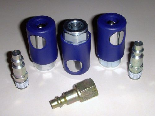 IRC 061201 Push Button Air Coupler 1/4&#034; FNPT bundle of 3 / with 3 free plugs