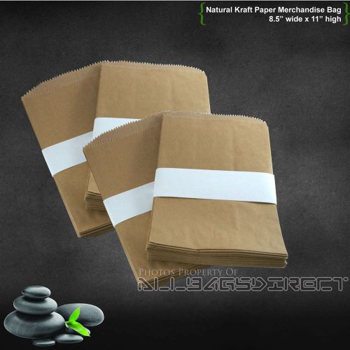 1000 pcs Brown Paper Bags Gift Bags Retail Bags 8.5&#034; wide x 11&#034; high