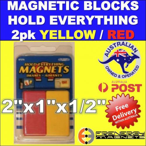 Hold everything magnetic block, yellow/red - 2pk super strong for sale