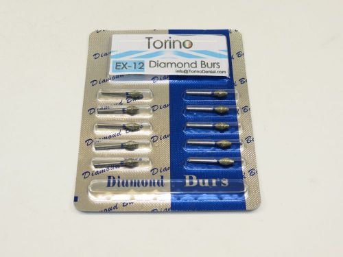 Dental Diamond Burs Inverted Cone Double Lab EX-12 FG Set /1 Pack 10 Pcs TORINO