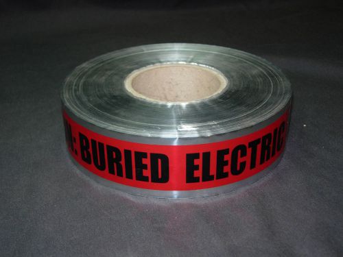Metallized Caution Electric Line Detectable Underground Tape - 600 Feet - New