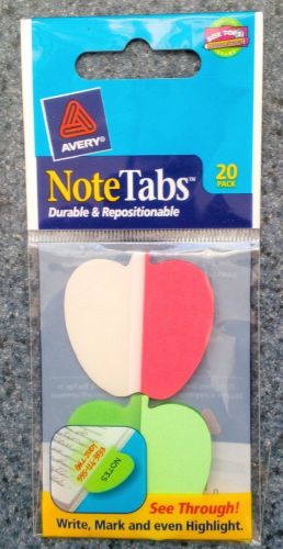 Avery Note Tabs 17724, 1.5&#034; x 1.5&#034; Light Green &amp; Red (20, 10 of each)