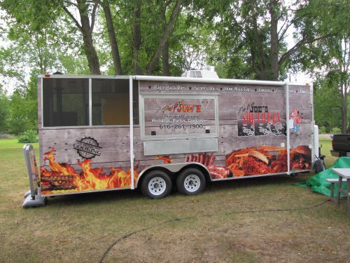 Bbq concession trailer fully loaded and smoker for sale