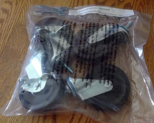 4 Heavy Duty Casters Wheels 2 Locking 2 Non-Locking Brand New In Sealed Bag