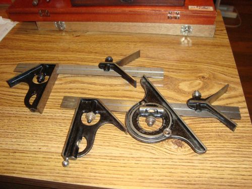 LOT OF 2 STARRETT Combination Square Set No. 4 &amp; 4r MUST SEE!
