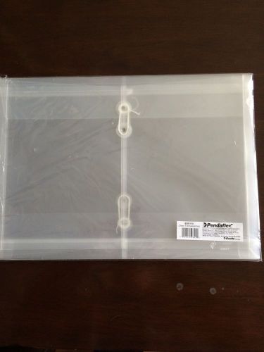 NEW PENDAFLEX 63814-3 Expandable Poly String &amp; Button Booklet Envelope, Clear,