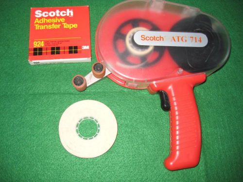 3M Scotch ATG 714 Adhesive Tape Dispenser W/2 Brand New Rolls Of 1/4&#034; &amp;1/2&#034; Tape