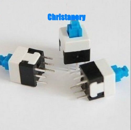 50pcs 8*8mm 8x8mm blue cap self-locking type square button switch control for sale