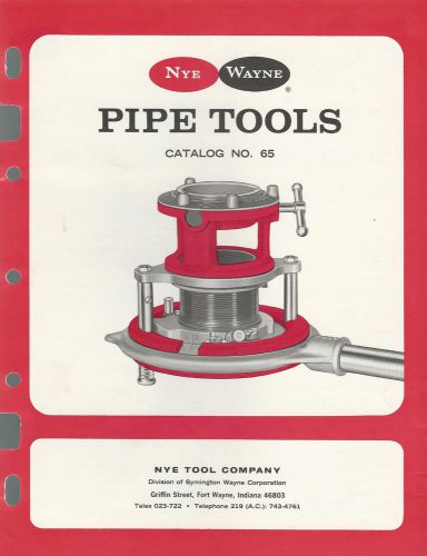 Pipe tools vintage catalog vises punches wrenches nye tool company fort wayne in for sale
