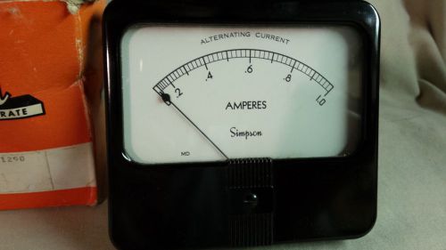 Simpson Vintage Ampere Meter Model 59 MPN 1290 AC 0-1 amp