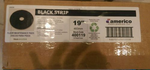 19&#034; AMERICO BLACK STRIP FLOOR MAINTENANCE PADS CASE NEW BLACK 5 IN ONE CASE