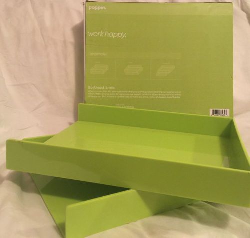 Poppin Lime Green Letter Trays 2/Set