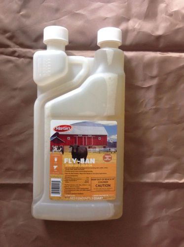 Martin&#039;s Fly-Ban Synergized  Pour-on 7.4% Permethrin Treats 63 Cattle (1Quart)
