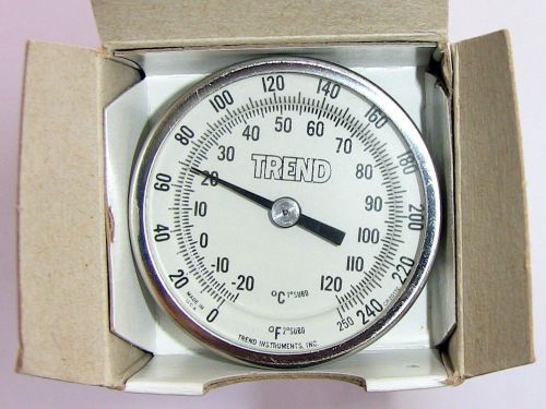 NEW Trend Instruments Model 20 Bimetal Thermometer 0-250 F/C, 6&#034; Stem, 1/4&#034; NPT