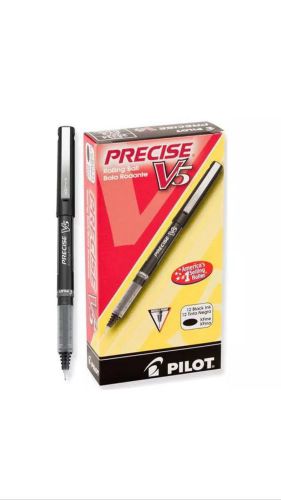 Pilot Precise V5 Rolling Ball Pen, Black Ink, 35334, Box Of 12