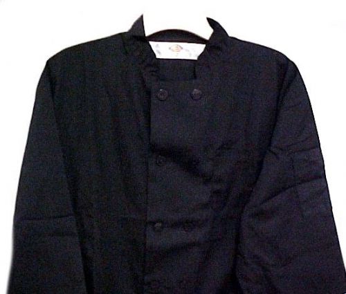 Dickies CW070315A Chef Coat L Plastic Button Black Uniform Jacket Discontinued