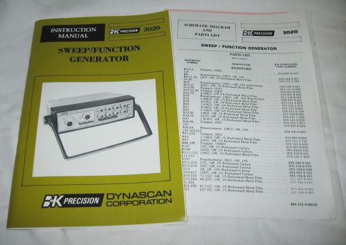 BK 3020 Sweep / Function Generator INSTRUCTION MANUAL dynascan B&amp;K