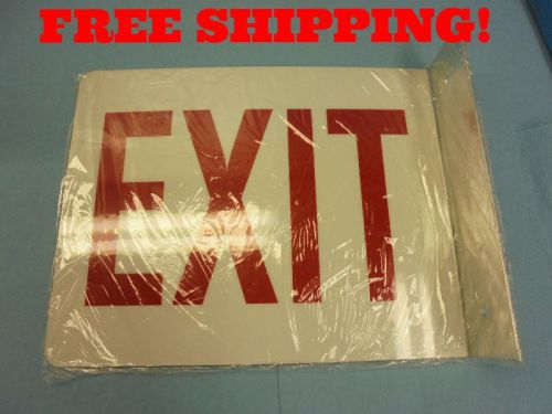 Glow in dark two way view exit sign bent 90 degrees 8&#034; x 10&#034; 2&#034; leg aluminum for sale