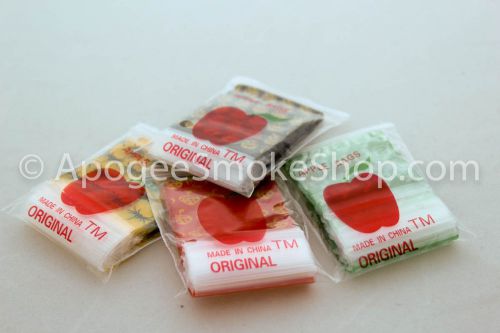 3 pack Print Design 1515 (1.5&#034;) Apple Ziplock Baggies Quality Resealable Plastic