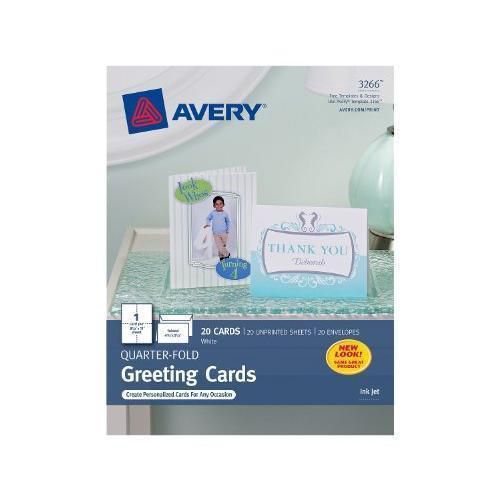 Avery Quarter-Fold Greeting Cards for Inkjet Printers 4.25 x 5.5 inches New 3266