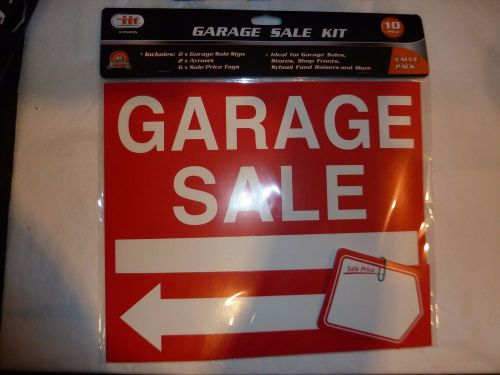 10 pc Garage Sale Kit 2 Signs, 2 Arrows, 6 Sale Price Tags for Yard Sale