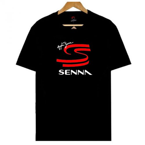 AYRTON SENNA F1 Driver Logo Mens Black T-Shirt Size S, M, L, XL - 3XL