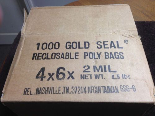 1000 GOLD SEAL RECLOSABLE CLEAR POLY BAGS 4X6 2MIL