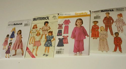 Lot of 4 kid clothing Designs used vtg Crafting Sewing Moms Hobby