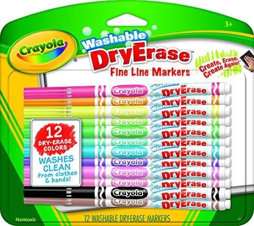 Crayola Fine Line Washable Dry Erase Markers (12 Count)